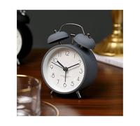 birene Sveglia Sveglia a Doppia Campana da 3 Pollici Ultra silenziosa Senza ticchettio con retroilluminazione, Senza Snooze, for Camera da Letto, suoneria Forte for Chi ha Il Sonno Pesante(Gray)