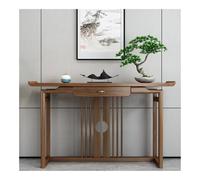 birene Tavolino da ingresso in legno massello con cassetti portaoggetti, piccolo tavolino da ingresso laterale(110cm)