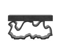 birene Tavolino da ingresso in legno massello da 63" con cassetti for corridoio e soggiorno(Black)