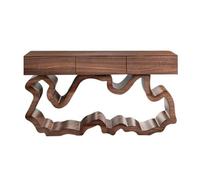 birene Tavolino da ingresso in legno massello da 63" con cassetti for corridoio e soggiorno(Brown)