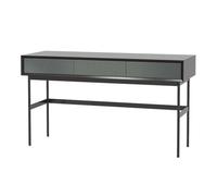 birene Tavolino da ingresso Mid-Century Modern con 3 cassetti, consolle stretta in stile rustico for corridoio e soggiorno(Black,M)