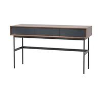 birene Tavolino da ingresso Mid-Century Modern con 3 cassetti, consolle stretta in stile rustico for corridoio e soggiorno(Brown,L)