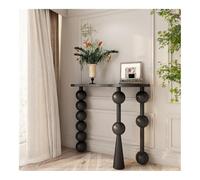 birene Tavolo consolle in legno massello da 39", tavolo da ingresso rustico in stile fattoria(Black)