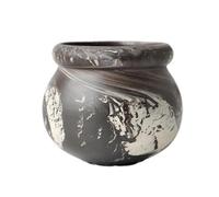 birene Vasi di fiori Squisito vaso rotondo in argilla for fiori con personalità retrò, pianta verde succulenta for la casa(Black)