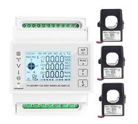 BIRGI Misuratore di consumo Elettrico Contatore di energia trifase su Guida DIN con 3 Pezzi KCT24 100/150/200/250/300/400CT TAC4300CT (Color : Meter 3PCS 250A CT)