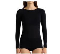 BIRIKKINA Maglia in Modal e Cashmere Manica Lunga - Scollo a Barca - Sottogiacca Donna (IT, Testo, S, Regular, Regular, Nero)