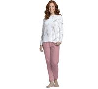 BIRIKKINA Pigiama Donna Cotone Lungo - Pigiama Donna Cotone Leggero Estivo Manica Lunga