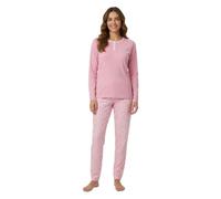 BIRIKKINA Pigiama Donna Cotone Lungo - Pigiama Donna Cotone Leggero Estivo Manica Lunga