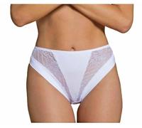 BIRIKKINA Slip Donna Cotone con Pizzo - Confezione da 3 Pezzi - Slip Donna Cotone Vita Media - Mutande Donna Cotone Modal Elasticizzato 544 (1P S Bianco)