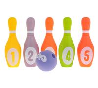 Birilli in schiuma con pallina per bambini 6m+ (5 pz) - colori pastello e fischietto