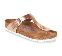 Birkenstock Classic Gizeh SFB Leather, Infradito Donna, Marrone Metallic Copper Metallic Copper, 37 EU Stretta