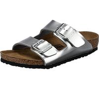 Birkenstock 1019400 Arizona Kids electric metallic silver, Birko Flor PIANELLE Uomo, Silver EU 30