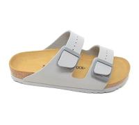 Birkenstock Arizona 1027696 Stone Coin,Sandali Regolabili,Grigio Chiaro, Suola in Sughero rivestito di vera pelle (Grigio chiaro, Sistema Taglie Calzature EU, Adulto, Numero, Stretta, 42)