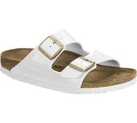 Birkenstock Arizona, Birko Flor, Ciabatte Donna, Patent White 1005294, 40 EU Stretta