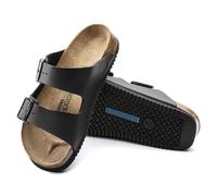 BIRKENSTOCK ARIZONA CIABATTA UNISEX DOPPIA FIBBIA BIRKOFLOR NERO PIANTA LARGA