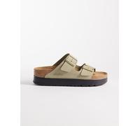 Birkenstock - Arizona Flex - Sandali in pelle con plateau color eucalipto-Verde 36