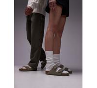 Birkenstock - Arizona - Sandali unisex a pianta stretta Birko-flor kaki sbiadito-Verde 45