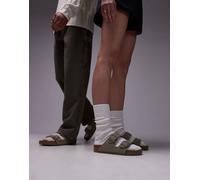 Birkenstock - Arizona - Sandali unisex color kaki in Birko-Flor-Verde 46