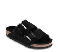 Birkenstock Arizona - Sandali unisex, plantare morbido, calzata stretta, Nero camoscio nero