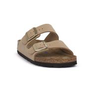 Sandali Birkenstock Arizona Birko-Flor calzata stretta beige marrone donna - 37