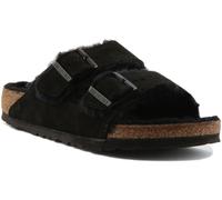Birkenstock - Arizona - Sandali unisex in camoscio e montone neri-Nero 39