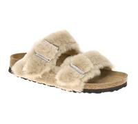 Birkenstock, ,Shoes ,Donna ,Beige ,38 EU Arizona Shearling Rivet Logo slides