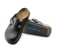 BIRKENSTOCK BOSTON CIABATTA UOMO PELLE SUOLA ANTISCIVOLO CALZATA STRETTA NERO