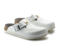BIRKENSTOCK BOSTON ESD WHITE SABOT PROFESSIONALE PELLE BIANCO CALZATA LARGA ZOCC