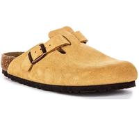 Birkenstock Boston Grande Fibbia Fit Suede Unisex Sandalo Lattee UK 4 - 8