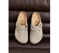 Birkenstock Boston sabot in camoscio kaki slavato-Verde 42