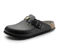 BIRKENSTOCK Boston - Scarpa Unisex Boston antistatica/Pelle Naturale, Taglia 39, Plantare Normale, Nero, 39 EU