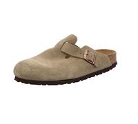Birkenstock Boston Velours, Zoccoli unisex, Beige (Taupe), 36 (Stretta)