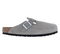 Birkenstock Boston Zoccoli da uomo in velluto a coste, Stone Coin, grigio, taglia 42 M