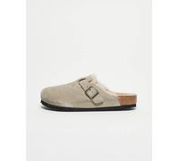 Birkenstock - Boston - Zoccoli unisex color talpa in camoscio con interno in montone-Marrone 43