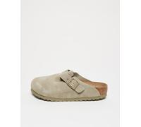 Birkenstock - Boston - Zoccoli unisex in camoscio kaki sbiadito-Verde 35