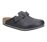 BIRKENSTOCK Zoccoli in pelle Boston Pro - Scarpe da lavoro certificate di alta qualità per medicina, gastronomia e servizio, Nero , 42 EU