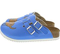Birkenstock Classic - Kay Birko-Flor, Zoccolo da donna, Blu (Blau (Dog Blue Background)), 35