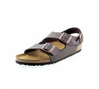 Birkenstock Classic Milano Birko-Flor Softfootbed - Sandali unisex - adulto, marrone scuro, 44 (stretta)