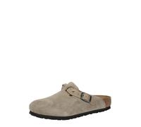 Birkenstock - Boston - Zoccoli in camoscio color talpa con dettaglio intrecciato e calzata standard-Neutro 35