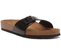 BIRKENSTOCK Donna Madrid Singolo Cinturino Birko-Flor Nero Vernice Misura UK 4 -