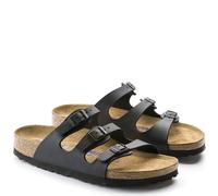 BIRKENSTOCK FLORIDA BLACK CIABATTE TRIPLO CINTURINO PLANTARE MORBIDO NERO UOMO D