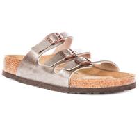 Birkenstock Florida Bs Birko Flor Metal Pin Sandalo Donna In Taupe UK 4 - 8