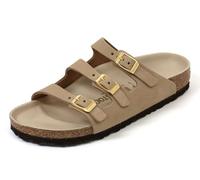 Birkenstock Sandalo Florida In Pelle Nabuk Beige, Taglia: 38