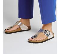 BIRKENSTOCK GIZEH BIG BUCKLE IRIDESCENT SILVER CIABATTE INFRADITO PELLE ARGENTO