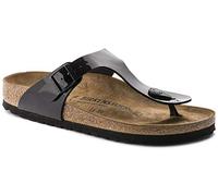 Birkenstock Gizeh Birko-Flor, Sandali Unisex - Adulto, Nero (Schwarz Lack), 38 (Normale)