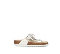 BIRKENSTOCK GIZEH FLOWER EMBELLISHMENT Ciabatta donna bianca in pelle 38