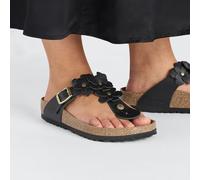 BIRKENSTOCK GIZEH FLOWERS BLACK PELLE NATURALE INFRADITO CON FIORI