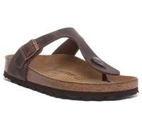 BIRKENSTOCK Gizeh Stile Tanga Unisex IN Pelle Sandali da Uomo Marrone UK 2 - 12