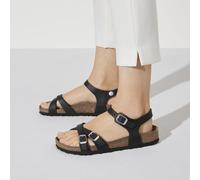 BIRKENSTOCK KUMBA BLACK WAXY LEATHER SANDALI INCROCIATI PELLE INGRASSATA NERO