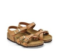 BIRKENSTOCK KUMBA KIDS GRAINED PECAN SANDALI INCROCIATO DONNA BAMBINO MARRONE